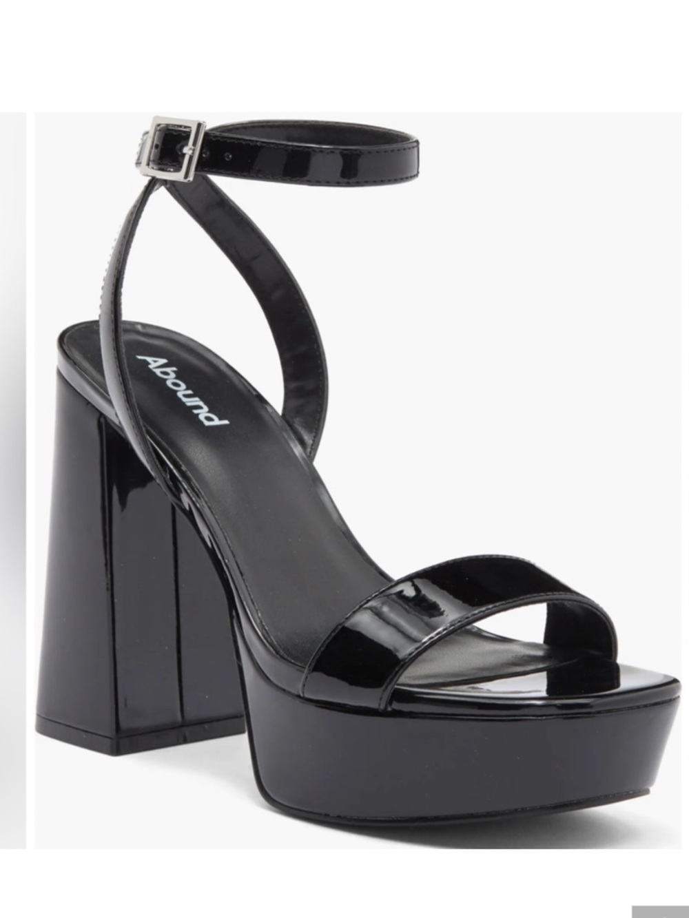 NWT Abound Monica Heels Evening Chunky Patent Platform Block Sandals 9 Black